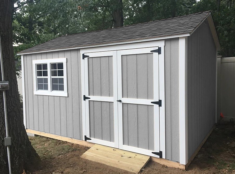 Custom backyard storage shed built on-site in Haddonfield, NJ