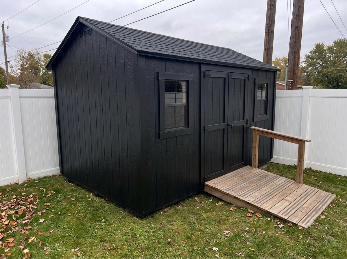 10x8 pool equipment shed built on-site in Pennsauken, NJ