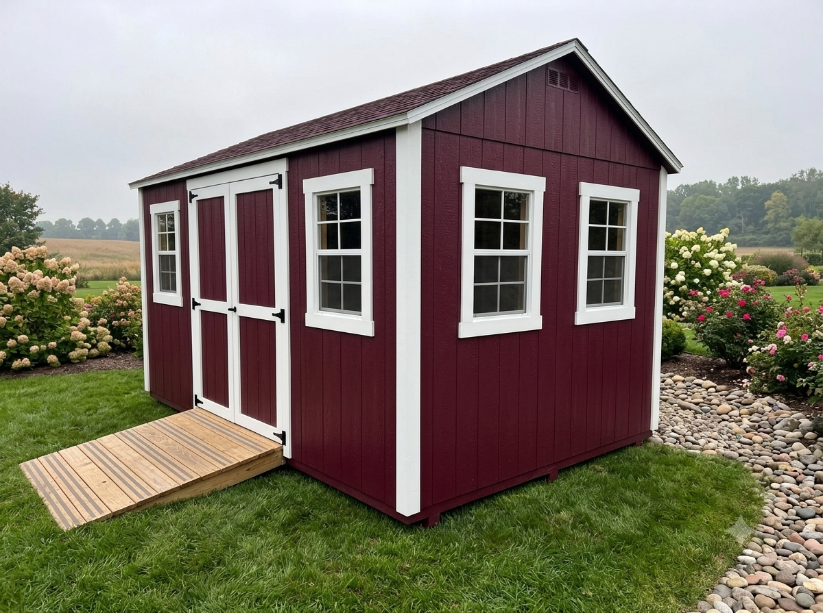 Custom storage shed built on-site in Oldmans Township, NJ