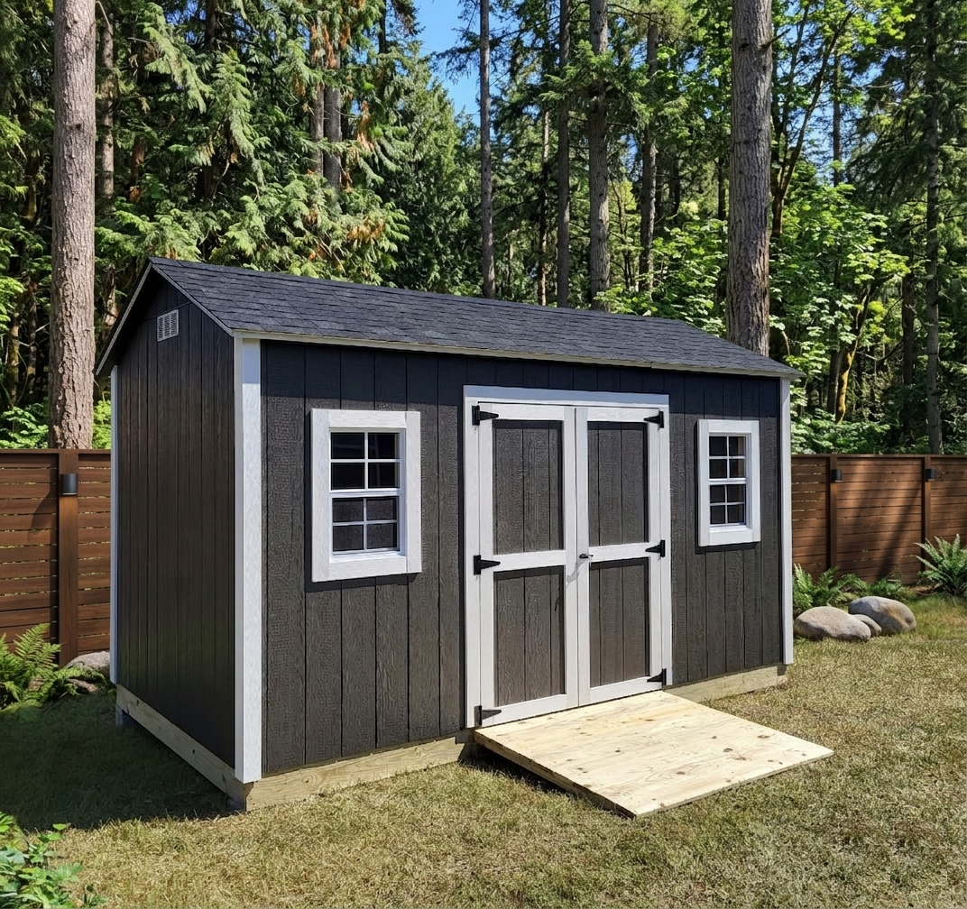 Custom built shed in South Jersey backyard
